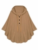 Women Fashion Pure Color Bat Sleeve Hooded Sweatshirt