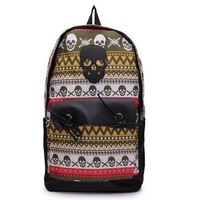 Women Fashion Skull Unisex Canvas Rucksack Backpack