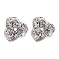 Women Fashion Winding Inlaid Zircon Stylish Allergy-Free Earrings