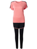 Women Fitness Stretch Breathable Fake Two-piece Pants Yoga Suit