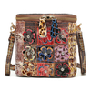 Women Floral Chic Crossbody Bag Elegant Flowers Bucket Bags