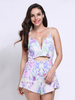 Women Floral Print Backless Cami Jumpsuit