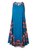 Women Floral Printed Backless Sleeveless Irregular Dress