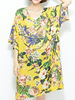 Women Floral Printed Short Sleeve V-Neck Loose Dresses
