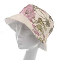 Women Flower Bucket Hat Sun Beach Cap Satin Lined Floral Printed Pattern Cotton Cap