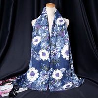 Women Flower Ethnic Style Cotton Scarf Floral Printing Wrap Shawl