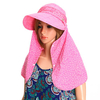 Women Flower Printed Face Neck Sunscreen Wide Brim Beach Hat Outdoor Gardening Anti-UV Visor Caps