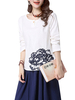 Women Flower Printed Long Sleeve O Neck T-shirt
