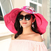 Women Foldable Anti-UV Double-side Beach Hat Outdoor Removable Wide Brim Sunscreen Bucket Hat