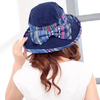 Women Foldable Beach Sun Protective Hat National Style Outdoor Anti-UV Wide Brim Visor Cap