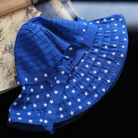Women Foldable Bow Tie Star Wide Brim Beach Sun Hat Outdoor Travel Sunshade Bucket Hat