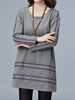 Women Folk Style Print Long Sleeve O-neck Dress