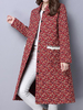 Women Folk Vintage Floral Female Mandarin Collar Coat