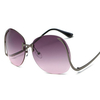 Women Frameless Curved Leg Anti-UV Sunglasses Gradient Lens Colorful Oceanic Mirror Glasses