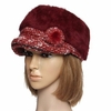 Women Fur Wool Flower Beret Cap Winter Warm Beanie Ski Hat