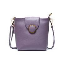 Women Genuine Leather Bucket Bag Casual Vintage Phone Bag Mini Crossbody Bag
