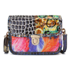Women Genuine Leather Multi-color Crossbody Bags Patchwork Shoulder Bags