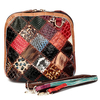 Women Genuine Leather Vintage Floral Crossbody Bag Casual Leisure Shoulder Bag