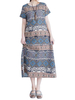 Women Geometric Pattern Printed Short Sleeve Straight Dress