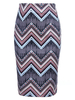 Women Geometric Patterns Printed Zipper High Waist Pencil Skirt