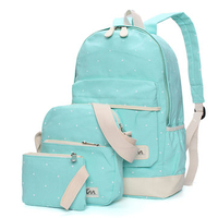 Women Girl 3PCS Bag Set Canvas Backpack Casual School Bag