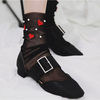 Women Girl Heart Flower Pearl Push Socks Summer Glass Mesh Harajuku Style Sock