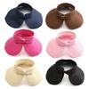 Women Girl Lady Wide Brim Roll-Up Sun Straw Summer Beach Hat Visor Cap