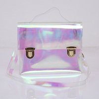 Women Girl PVC Transparent Stylish Handbag Tote Shoulder Bag Crossbody Bag