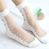Women Girl Rose Embroidery Dot Sheer Mesh Transparent Socks Breathable Hosiery