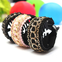Women Gold Chain Hair Clamp Claw Clip Barrette Ponytail Holder Accessories
