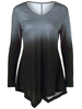 Women Gradient Color Long Sleeve Asymmetric Blouse