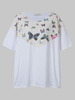 Women Half Sleeve O Neck Butterfly Lace Crochet Patchwork T-shirt