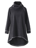 Women High Collar Long Sleeve Irregular Casual Sweatshirt