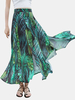 Women High Waist Printed Bohemian Summer Chiffon Skirts