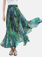 Women High Waist Printed Bohemian Summer Chiffon Skirts