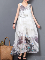 Women Ink Printed Maxi Dresses