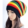 Women Knitted Jamaica Cap Beanie Multi Color Stripe Hip Hop Skullies Hats