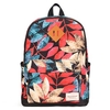 Women Korean Style Canvas Leaves Printing Backpack