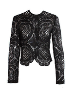 Women Lace Crochet Hollow Zipper Solid Crop Tops Casual T-shirt