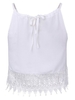 Women Lace Crochet O Neck Strap Chiffon Tank Tops