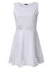 Women Lace Pelpum Sleeveless Pleated Mini Dress