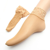 Women Lace Ruffle Mesh Solid Color Ankle Short Socks