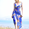 Women Ladies Chiffon Printing Floral Super Long Shawl Beach Towel Sunscreen Bohemia Beach Scarf