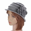 Women Ladies Flower Wool Felt Bucket Hat Packable Foldable Cloche Cap