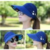 Women Ladies Summer Outdoor Gardening Anti-UV Foldable Beach Sunscreen Sun Hat Flower Print Cap