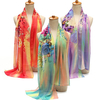 Women Lady Chiffon Scarf Floral Gradient Colors Long Soft Wrap Lady Shawl Scarves