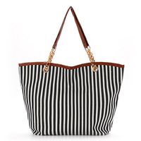 Women Lady Handbags Shopping Stripes Tassel Tote Shoulder Bags
