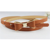 Women Lady Leather Thin Narrow Bowknot Waist Belt Waistband Strap Beauty