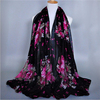 Women Lady Peony Flower Printing Long Soft Wrap Lady Shawl Voile Scarf Scarves