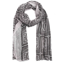 Women Lady Vintage Long Soft Cotton Voile Printed Scarves Shawl Wrap Scarf